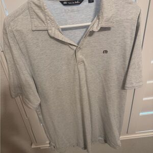 TravisMathew Men’s Polo Shirt Heather Grey Large